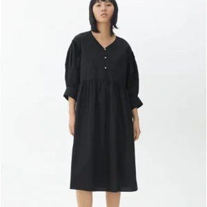 Arket black cotton poplin oversized dress - size 40 medium/large